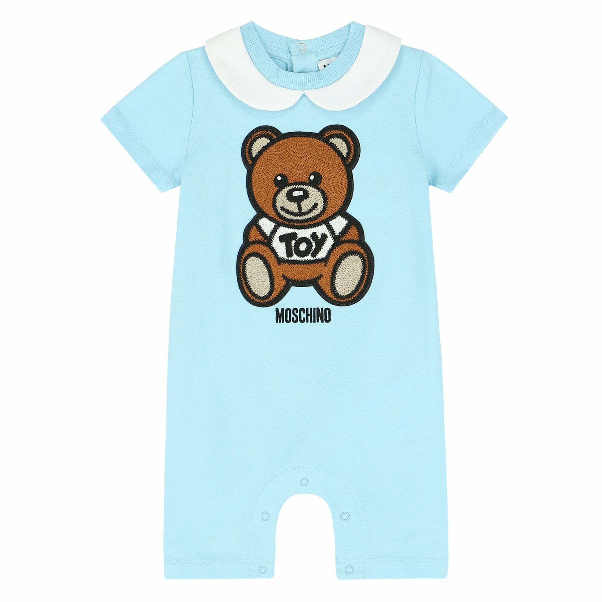 Moschino Baby Boys Blue Teddy Romper Junior Couture