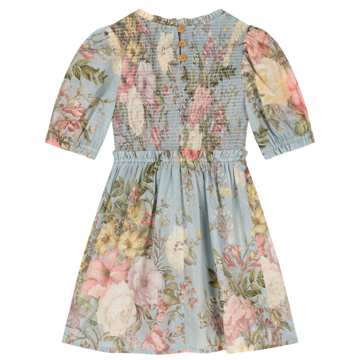 Girls Blue Floral Dress, 1, hi-res image number null