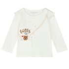 طقم بنطلون بنات بالشعار باللون العاجى والأحمر, 1, hi-res