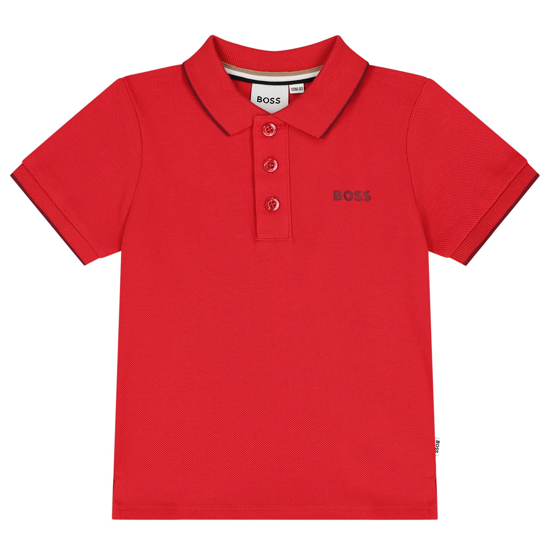 BOSS Younger Boys Red Logo Polo Shirt Junior Couture Bahrain