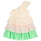 Girls Ivory Ruffled Dress, 1, hi-res