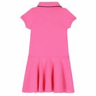 Girls Pink Logo Polo Dress, 2, hi-res
