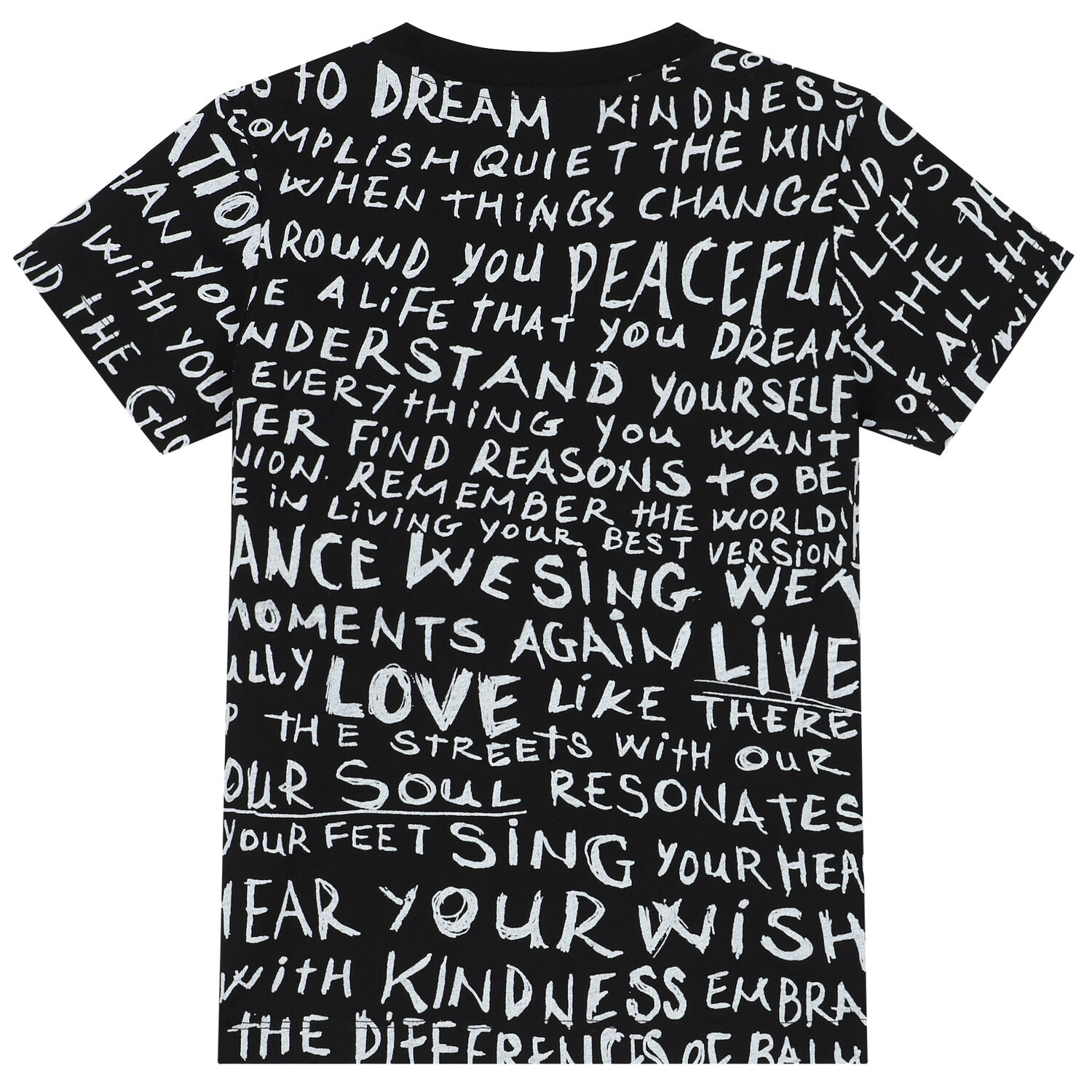 تيشيرت بالشعار باللون الاسود والابيض, 2, hi-res