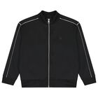 Boys Black Logo Zip Up Top, 1, hi-res