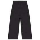 Girls Black Logo Trousers, 1, hi-res