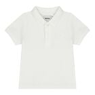 Baby Boys White Logo Polo Shirt, 1, hi-res