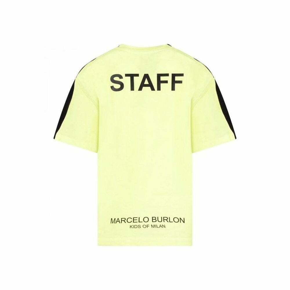 nyheder Creek Allieret Marcelo Burlon Boys Black & Neon Yellow T-Shirt | Junior Couture USA