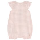 Baby Girls Pink Logo Gingham Romper, 1, hi-res