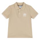  Younger Boys Beige & White Logo Shorts Set, 1, hi-res