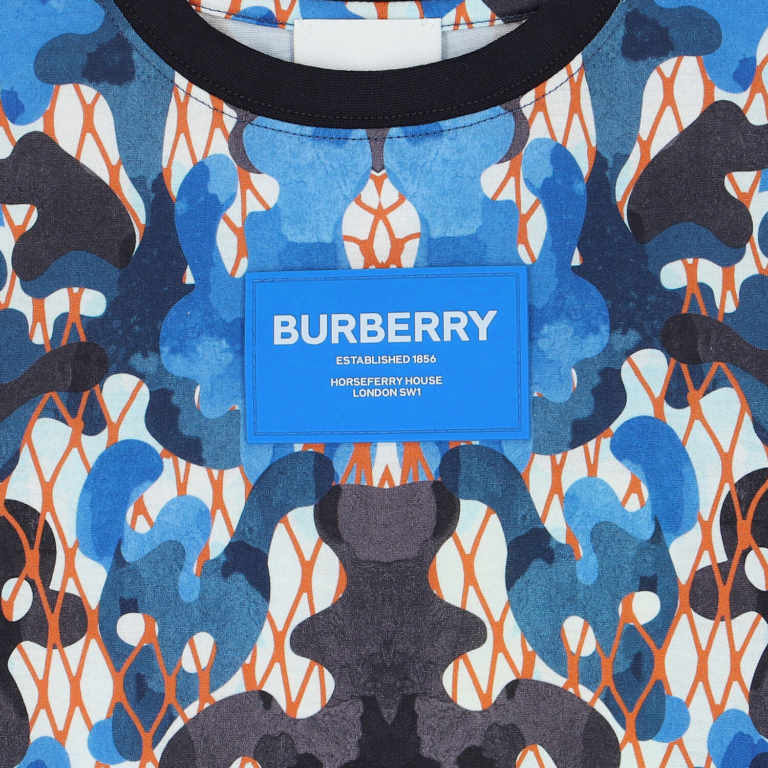 Boys Blue Logo Cotton T-Shirt, 1, hi-res