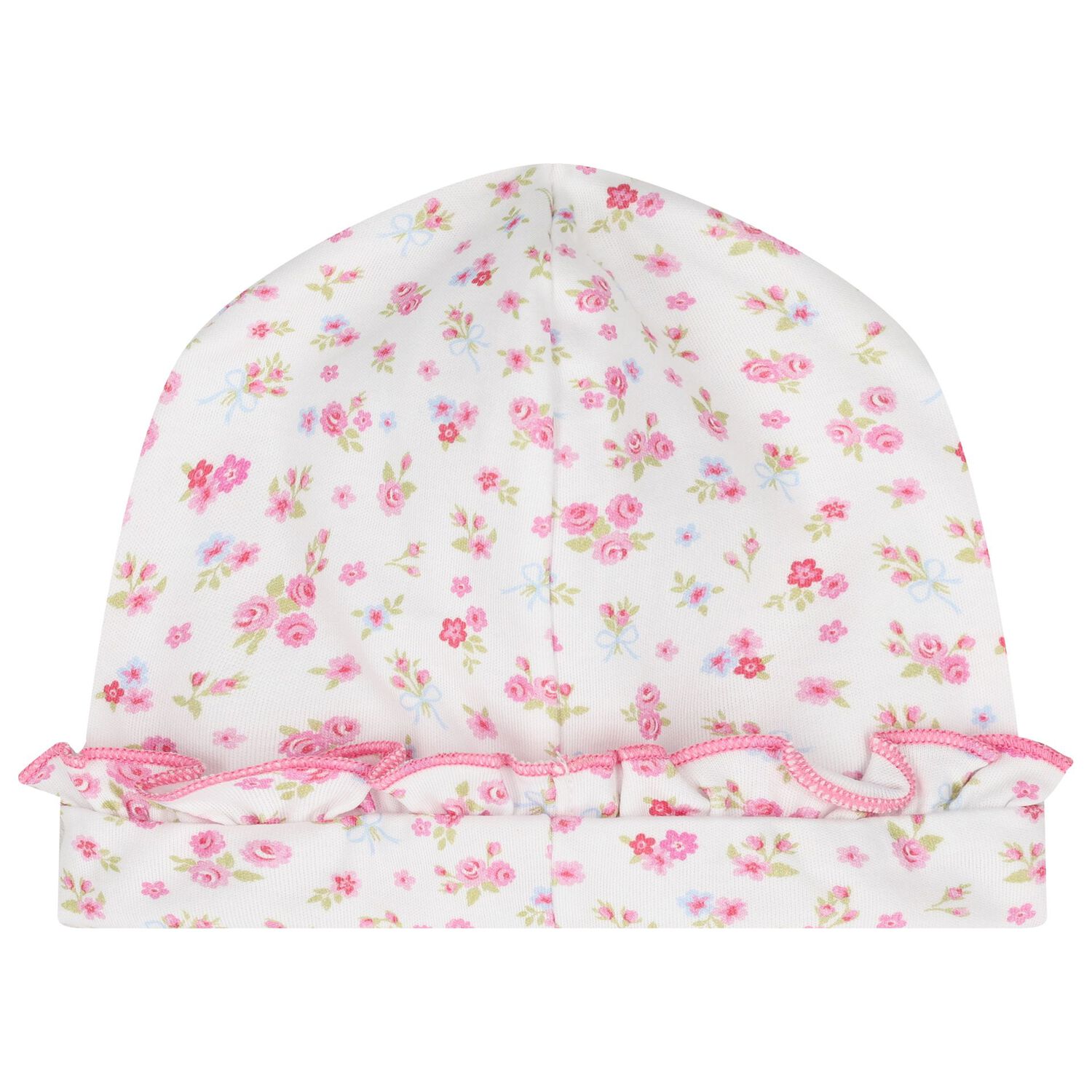 Baby Girls White & Pink Rose Renaissance Hat, 1, hi-res