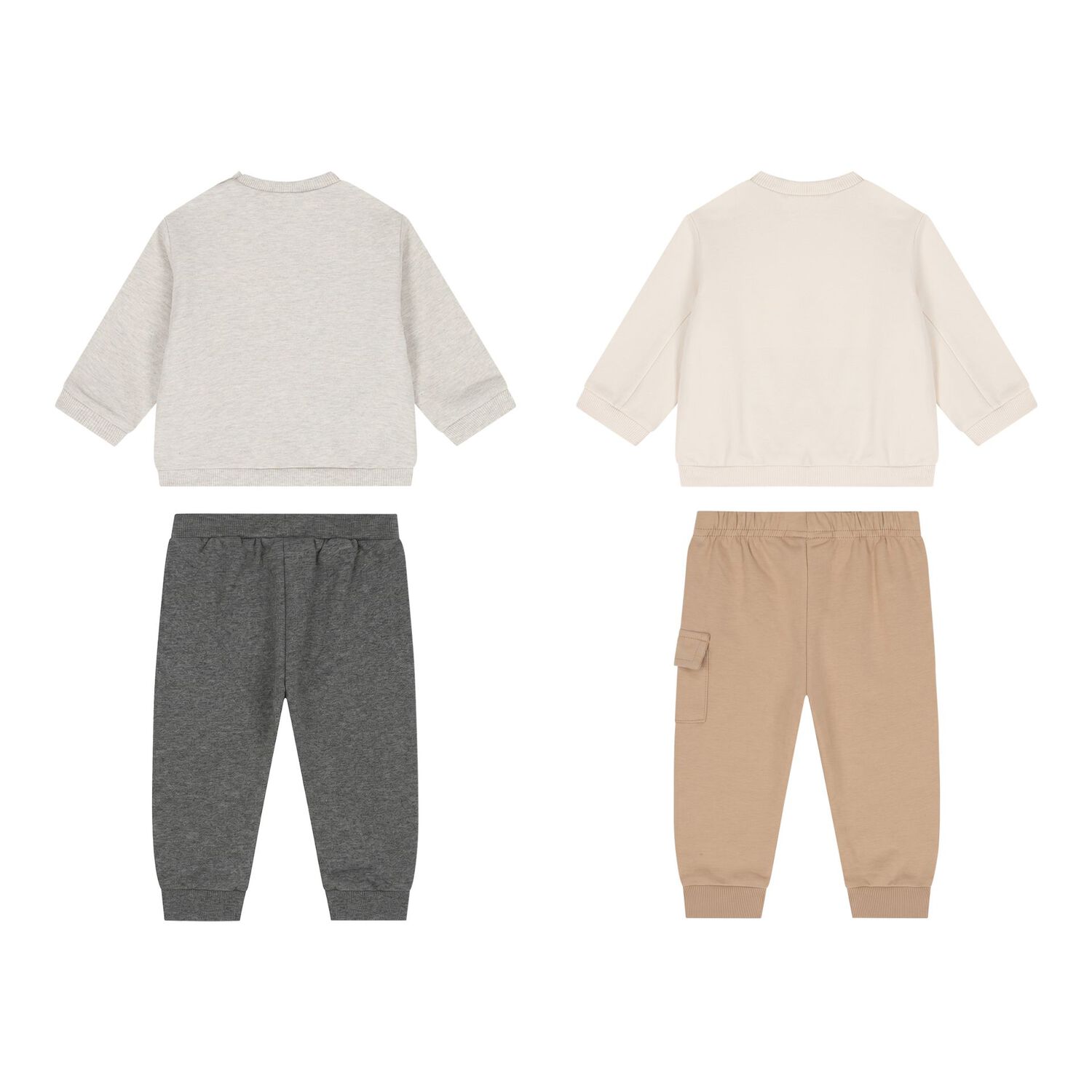 Baby Boys Ivory, Grey & Beige Tracksuits ( 2-Pack ), 1, hi-res