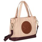 Girls Beige Horse Medal Handbag ( 20cm ), 1, hi-res