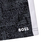 Boys Black Logo Shorts, 1, hi-res