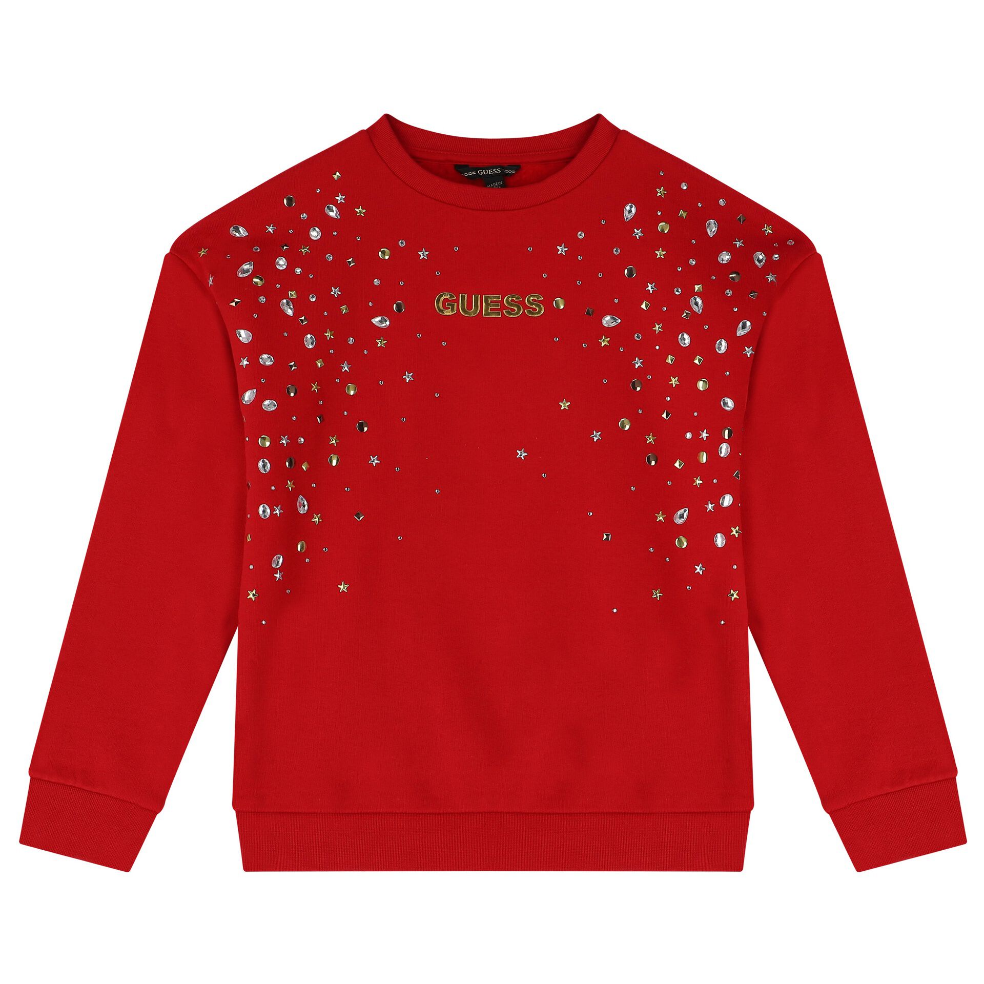 Red outlet guess sweatshirt