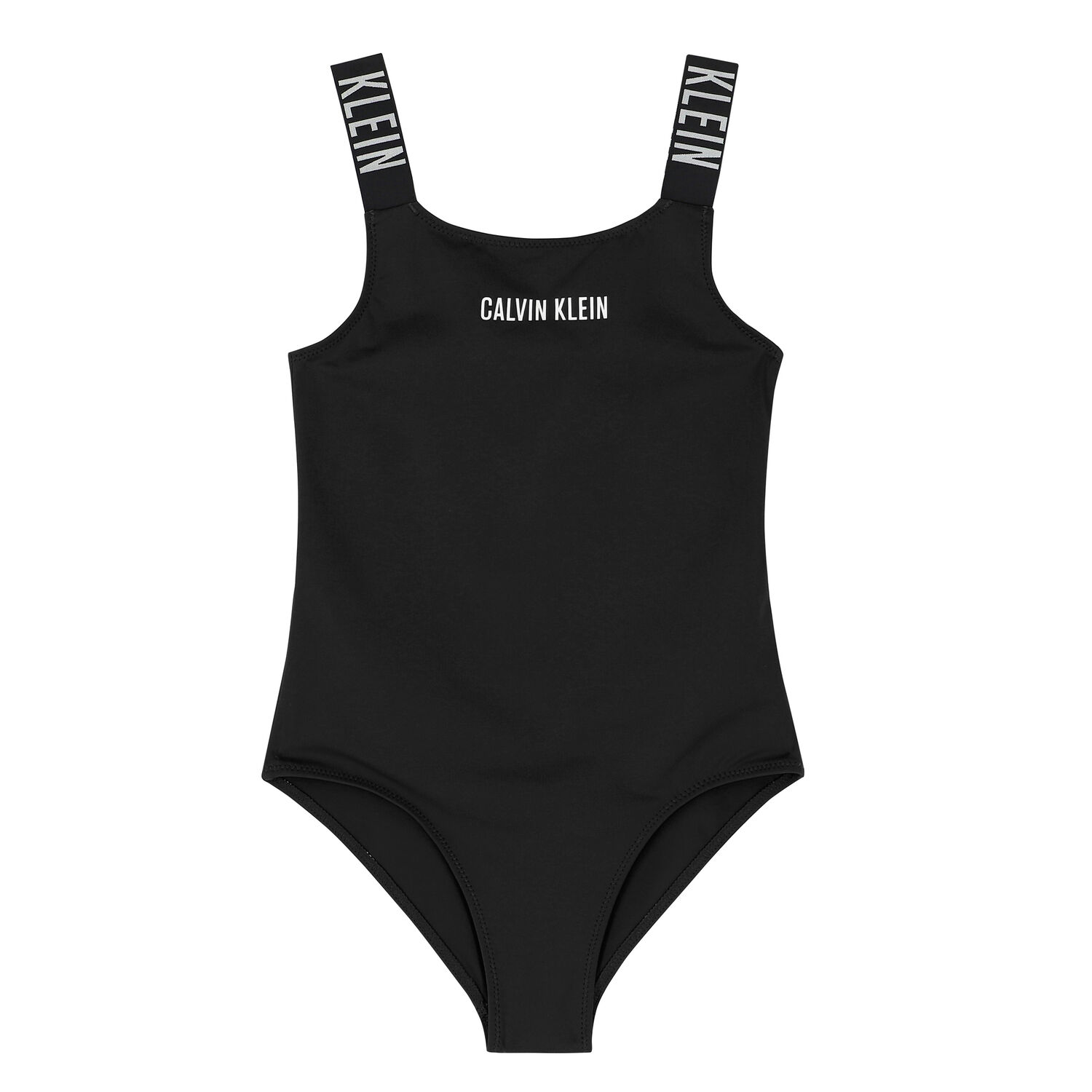 Girls Black Logo Swimsuit, 2, hi-res