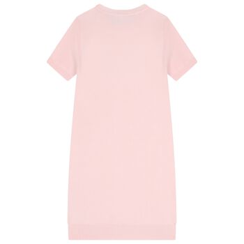 Girls Pink Diamantes Logo Dress