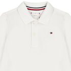 توب أولاد بأكمام بالشعار باللون الأبيض, 1, hi-res