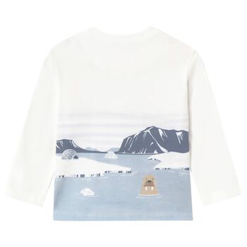 Younger Boys Ivory Polar Animals Long Sleeve Top