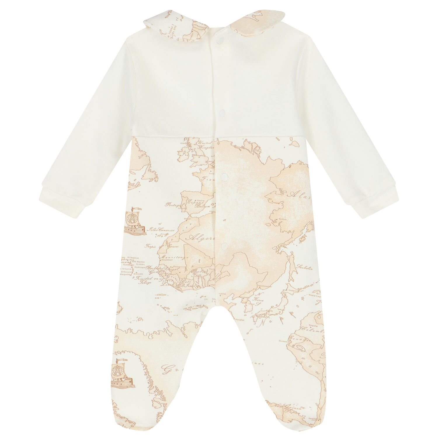 Ivory & Beige Geo Map Babygrow Set, 3, hi-res image number null