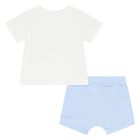 Baby Boys Blue & White Shorts Set, 2, hi-res