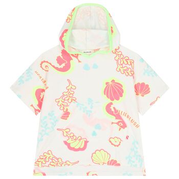 Girls White Hooded Beach Dress