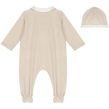 Beige Teddy Logo Babygrow Set