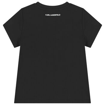Girls Black Choupette Sequins T-Shirt