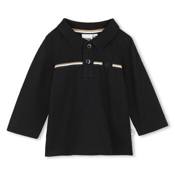 Younger Boys Black Logo Polo Shirt