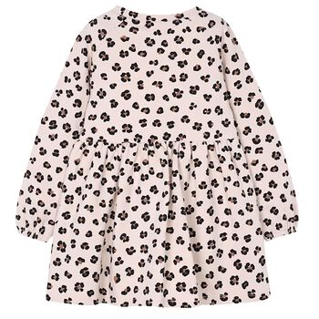 Girls Beige Leopard Dress Set
