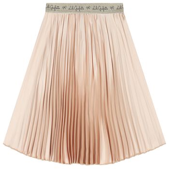 Girls Gold Pleated Skirt