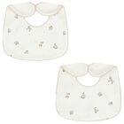 Ivory Embroidered Bibs ( 2 Pack ), 1, hi-res