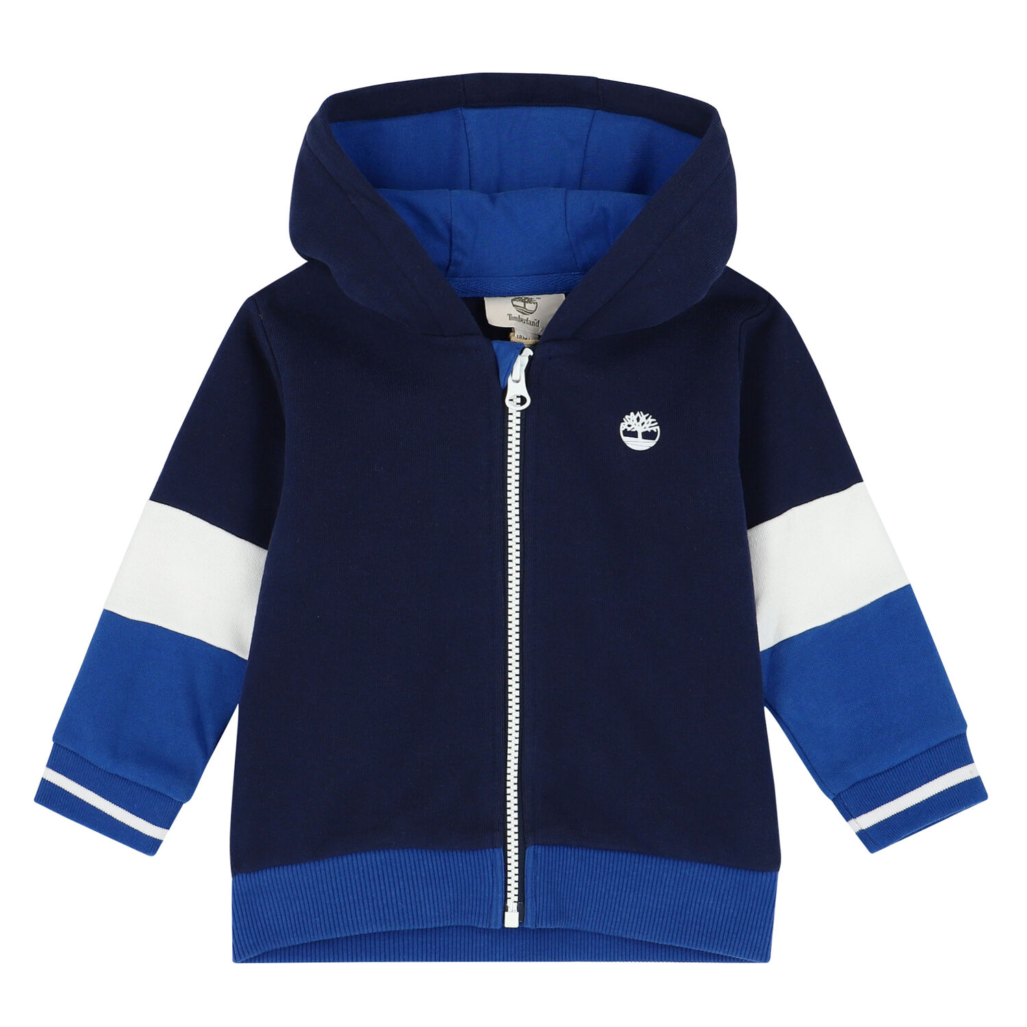 Younger Boys Blue Hooded Top , 1, hi-res