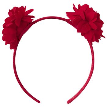 Girls Red Flower Headband