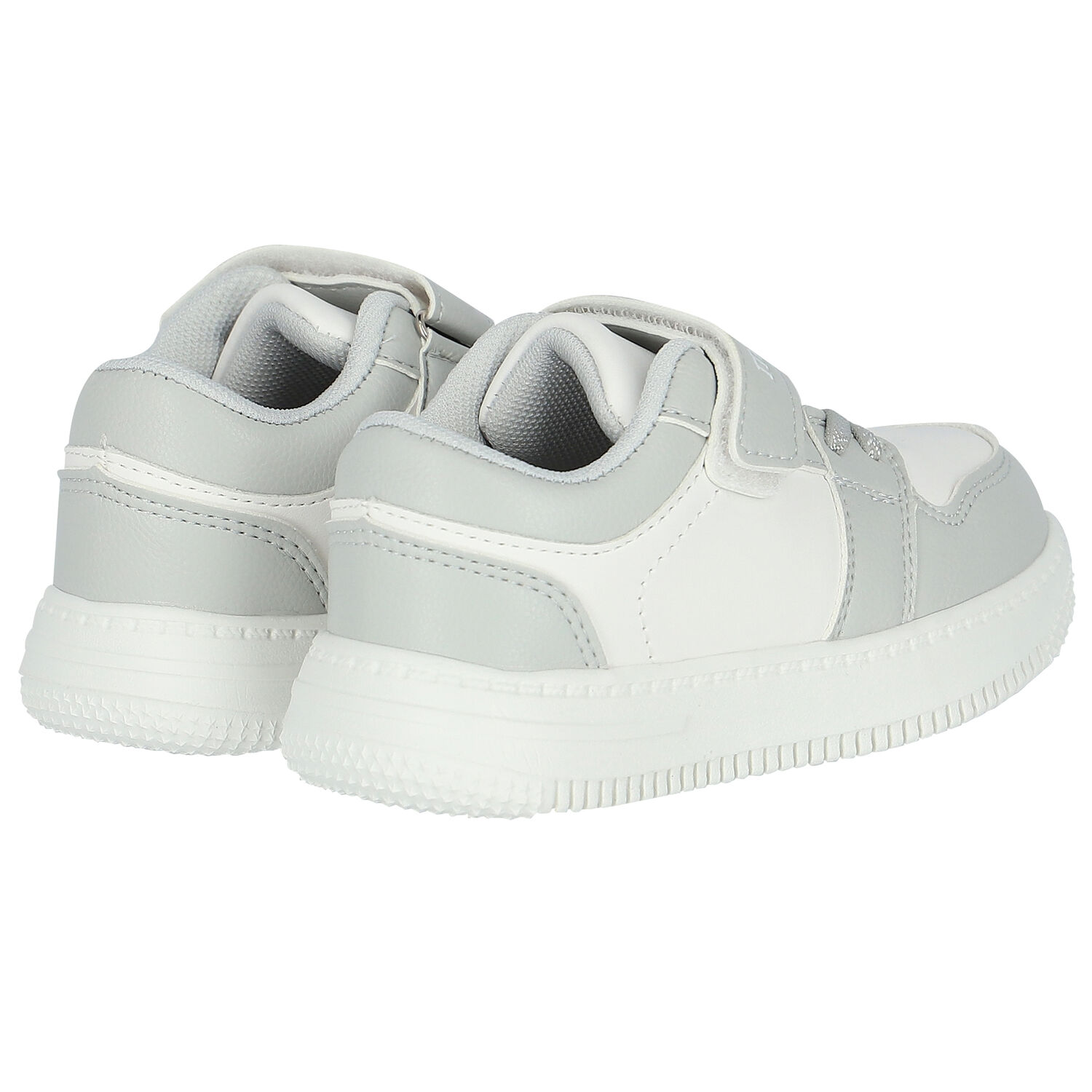 Boys White & Grey Logo Trainers, 1, hi-res image number null