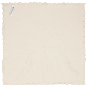 Baby Girls Ivory Logo Knitted Blanket