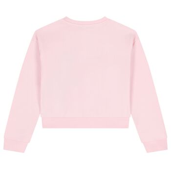 Girls Pink Embellished Logo Sweatshirt