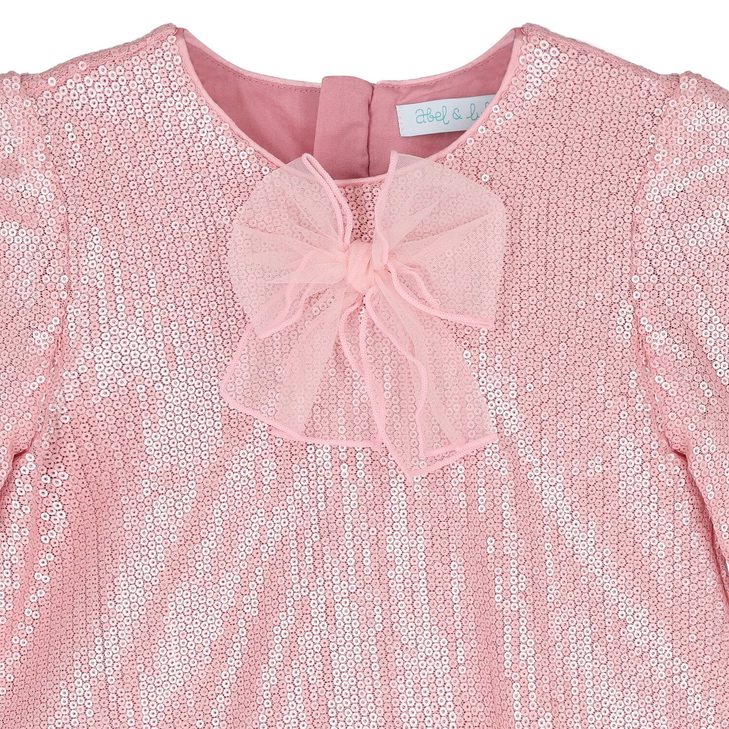 Younger Girls Pink Embellished Sequin Dress, 1, hi-res