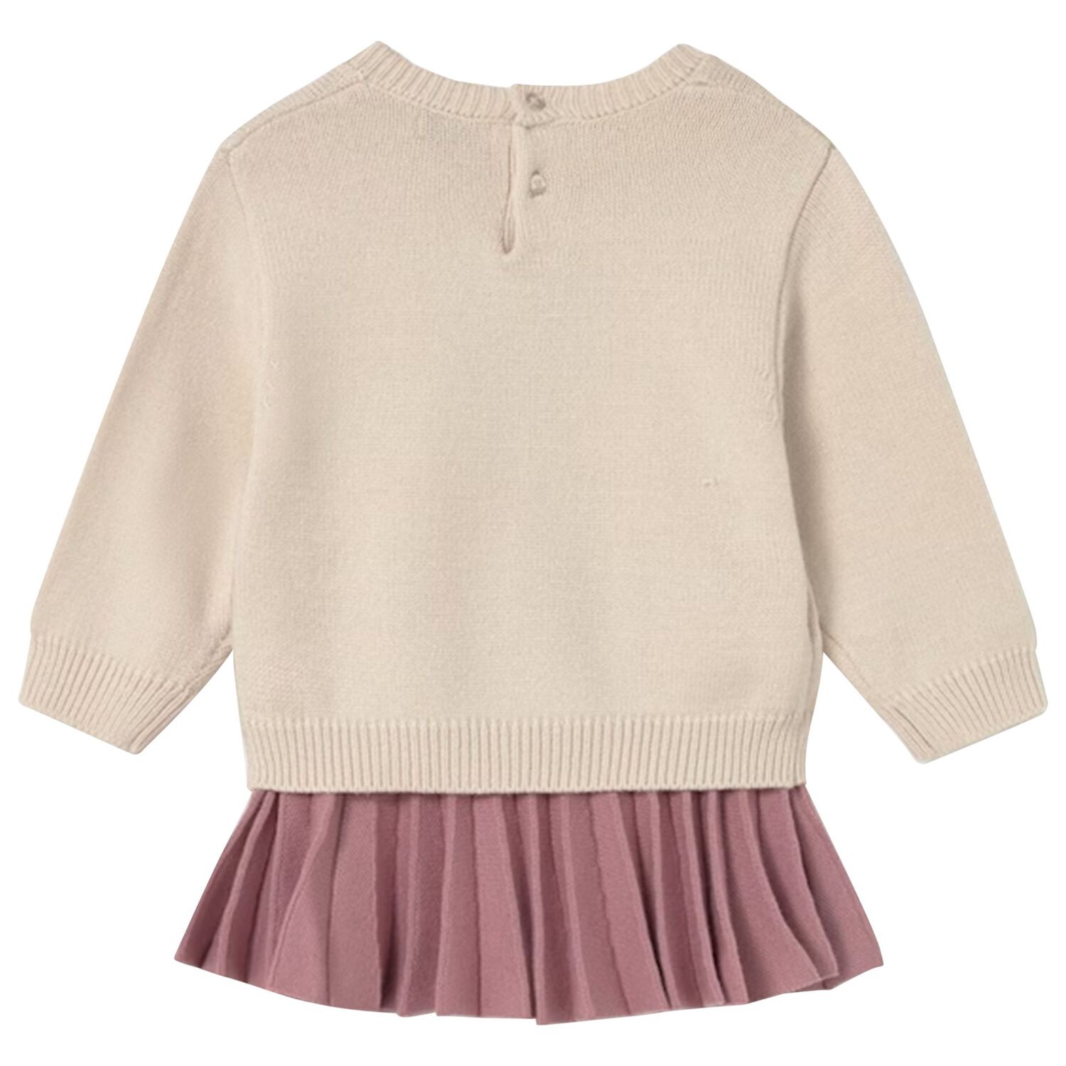 Younger Girls Beige & Pink Teddy Bear Skirt Set, 1, hi-res