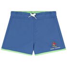 Boys Blue Polo Bear Swim Shorts, 1, hi-res