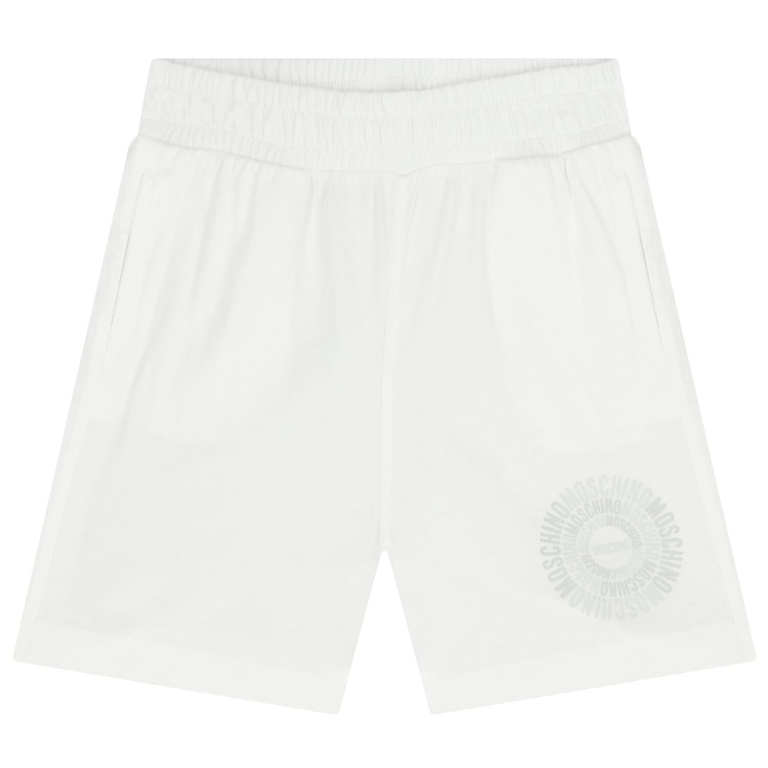 Boys White Logo Shorts Set, 1, hi-res