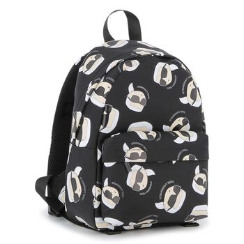 Boys Black Logo Ikonik Karl Backpack, 1 Boys Black Logo Ikonik Karl Backpack