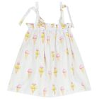 Girls White Ice Creams Beach Dress, 3, hi-res