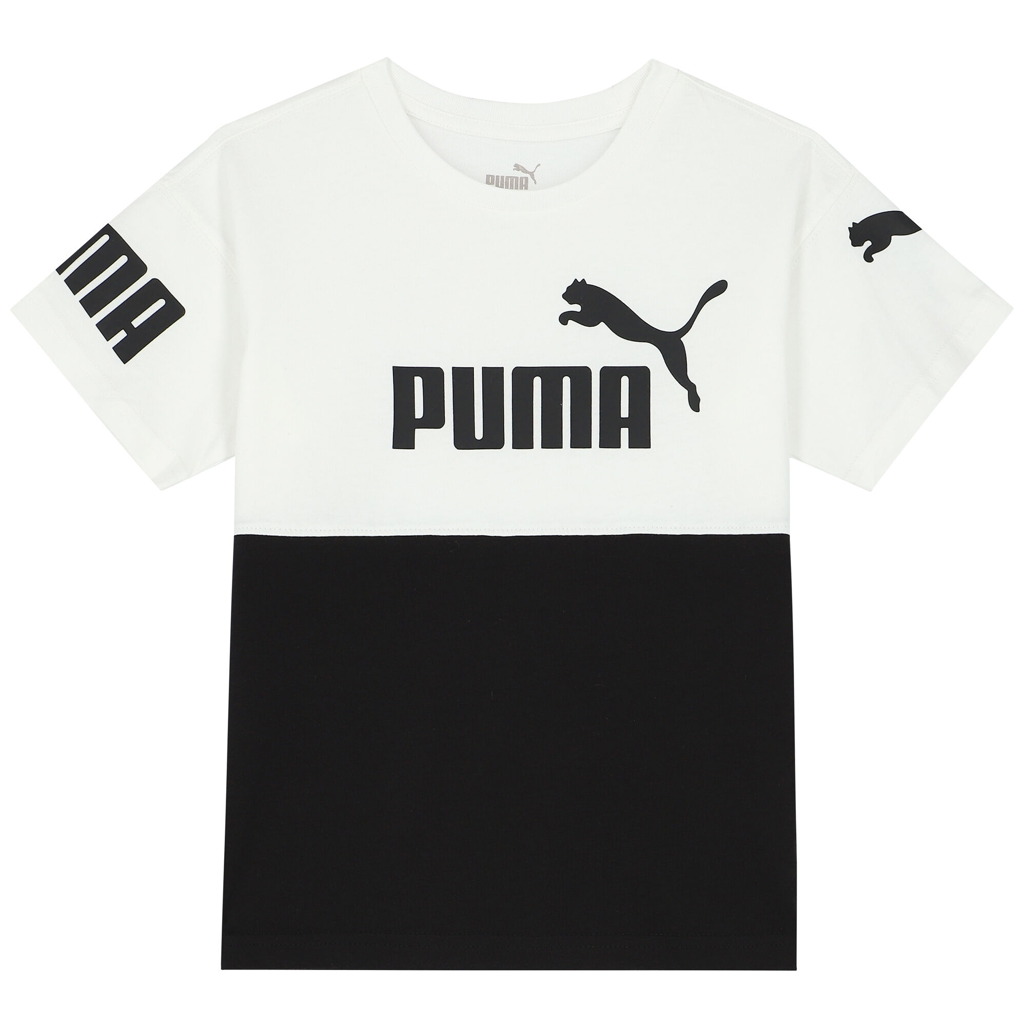 Puma Boys White Black Logo T Shirt Junior Couture Oman