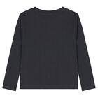 Girls Black Horse Long Sleeve Top, 1, hi-res