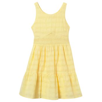 Girls Yellow Tiered Dress