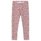 Girls Ivory & Red Heart Leggings, 1, hi-res