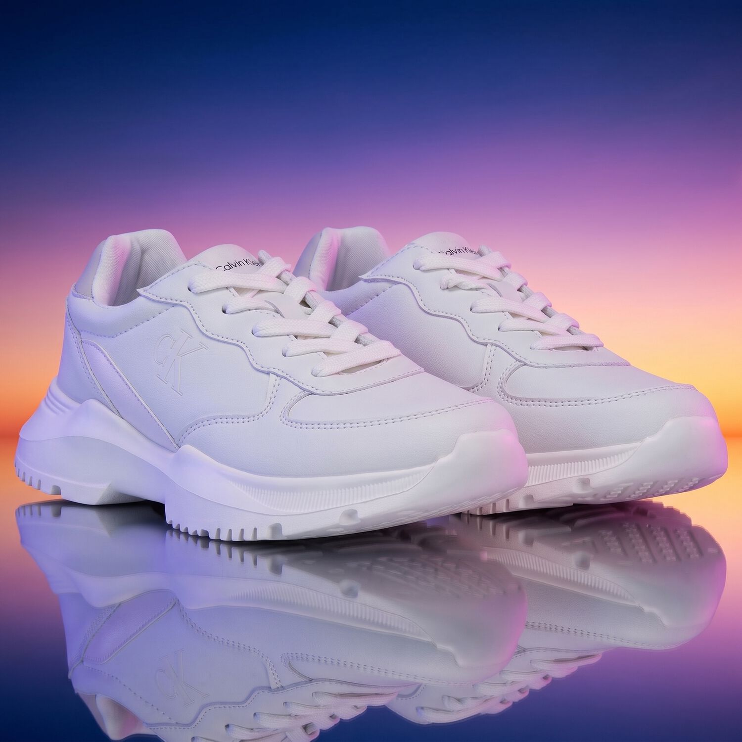Ivory Logo Trainers, 1, hi-res