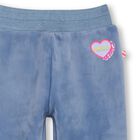 Girls Blue Heart Flared Trousers, 1, hi-res