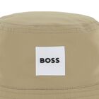 Baby Boys Beige & White Reversible Logo Hat , 2, hi-res